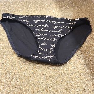 Victoria's Secret Bikini Black and Pink Panty XL NWT 100% Cotton